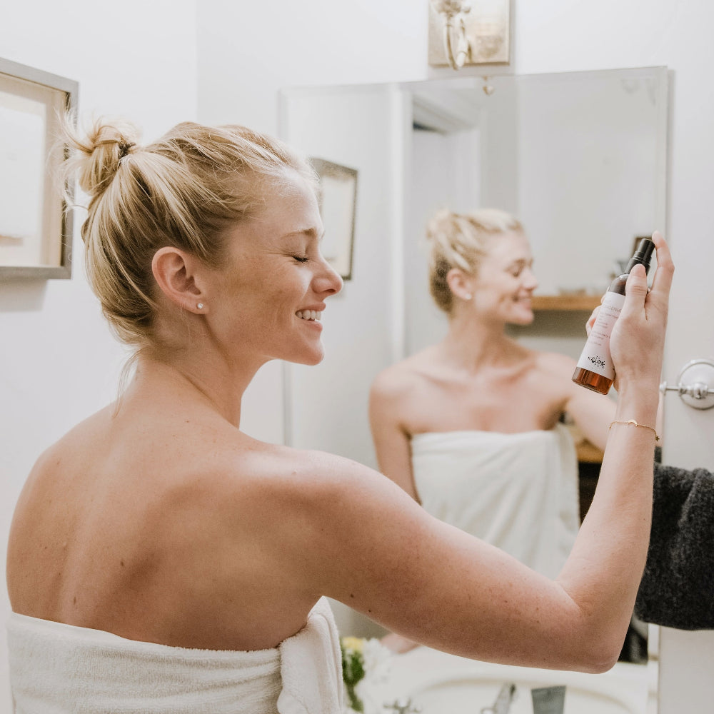 Picture of woman displaying self care and skin care routine