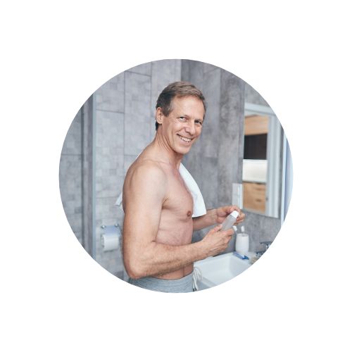 Man Smilling from increase collagen from Emface